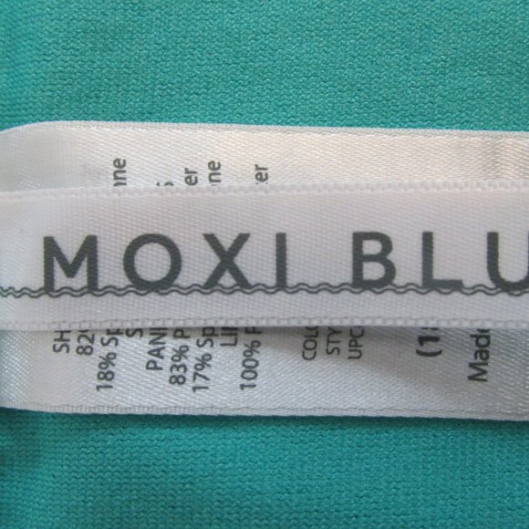 MOXI BLU WOMEN'S SIZE 4X (26-28W) SWIM SUIT BRIEFS BLACK & TEAL TANKINI NWT - Picture 4 of 5